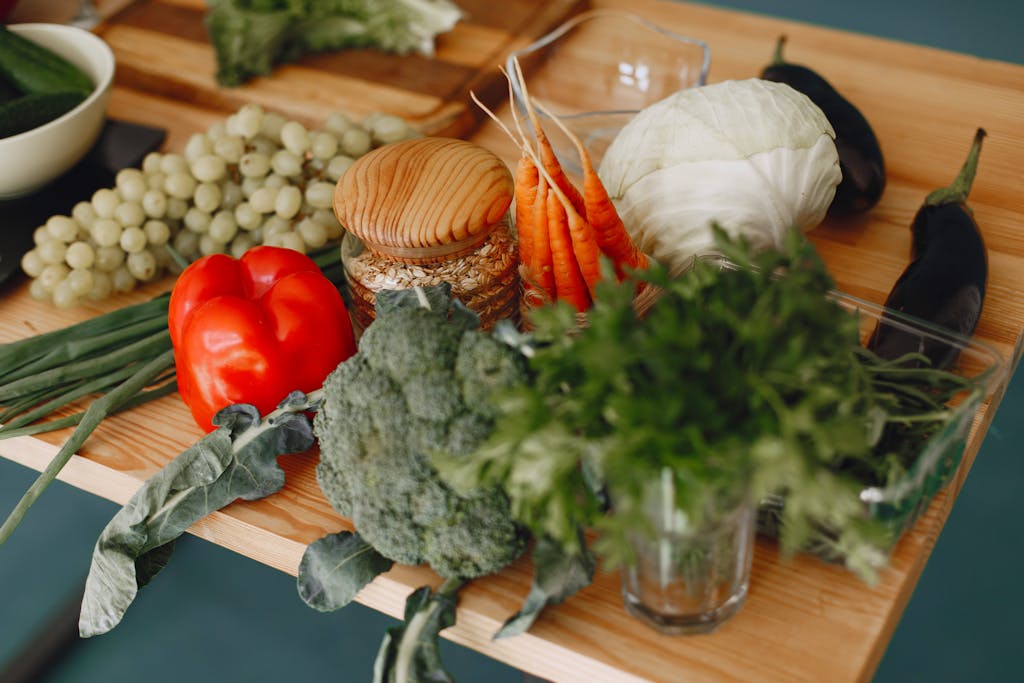 Fresh vegetables and fruits representing healthy nutrition